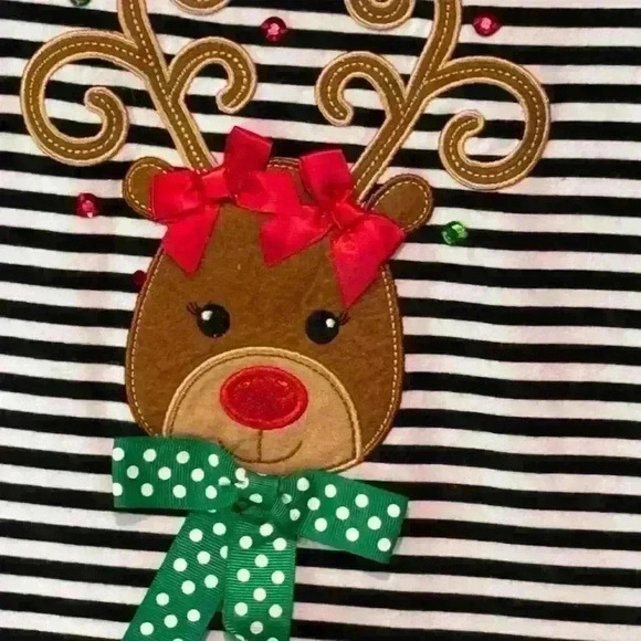 ❗️ SOLD ❗️Bonnie Jean Girls Size Small Christmas Reindeer Dress - Picture 2 of 5